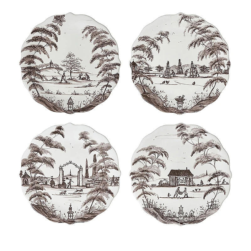 Juliska Country Estate Party Plates, Assorted Set of 4