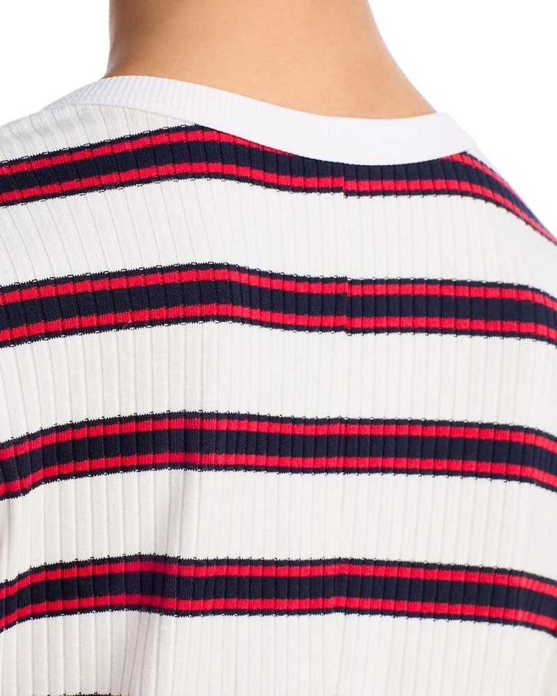 Amy Striped Shirt Dress Swim Cover-Up