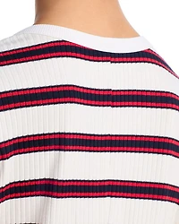 Amy Striped Shirt Dress Swim Cover-Up