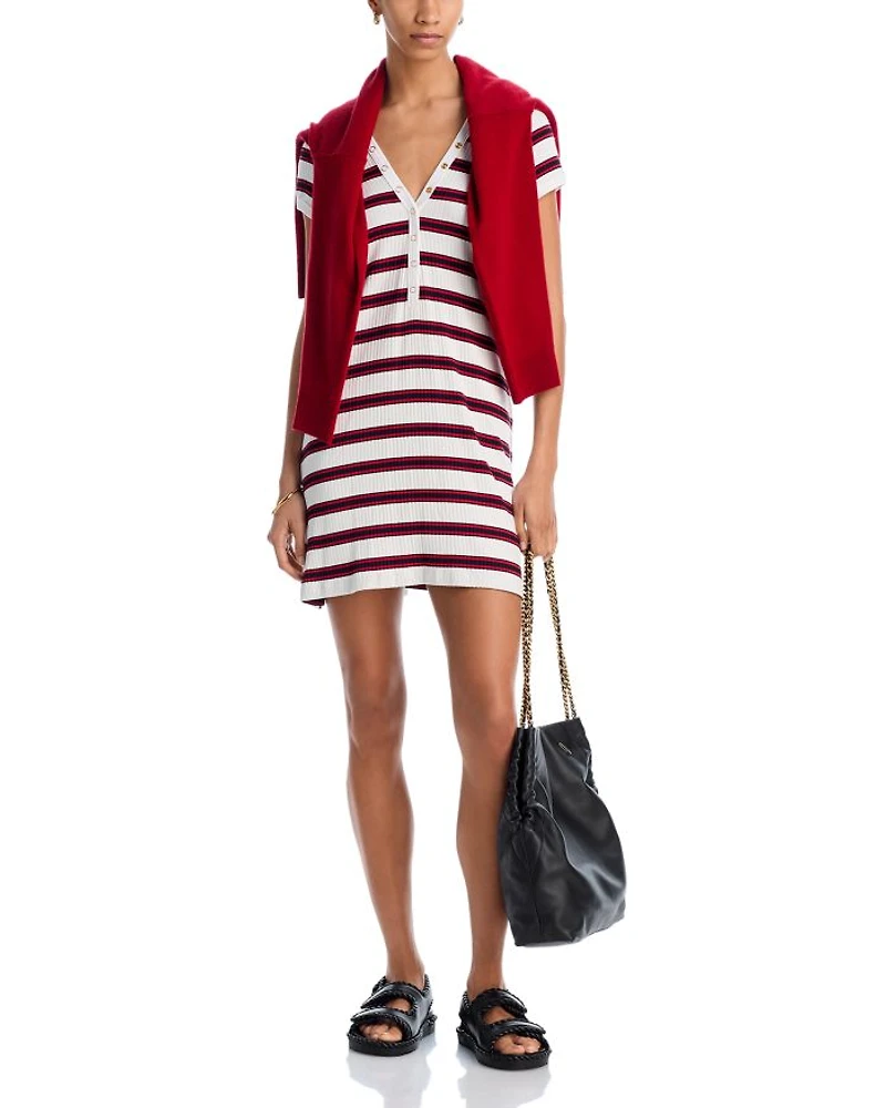 Amy Striped Shirt Dress Swim Cover-Up