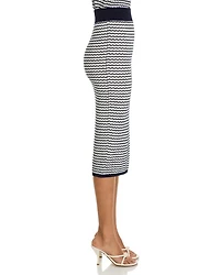 Wavy Striped Midi Skirt