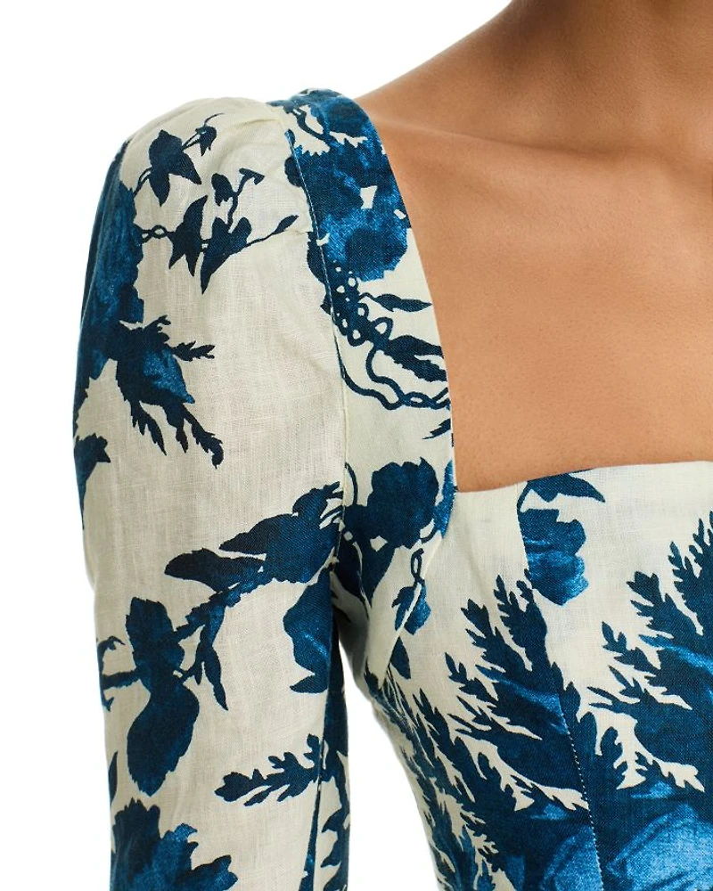 Blue Hill Linen Midi Dress