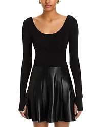 Chara Faux Leather Long Sleeve Dress