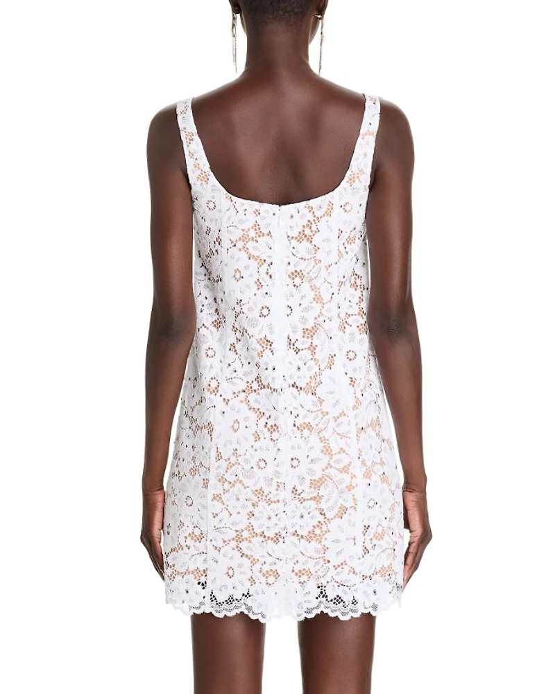 Lace Square Neck Mini Dress