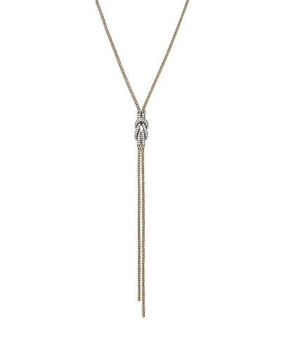 John Hardy 14K Yellow Gold Love Knot Diamond Lariat Necklace, 18-20