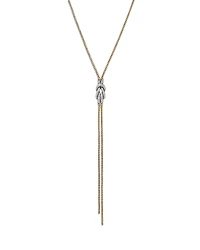 John Hardy 14K Yellow Gold Love Knot Diamond Lariat Necklace, 18-20