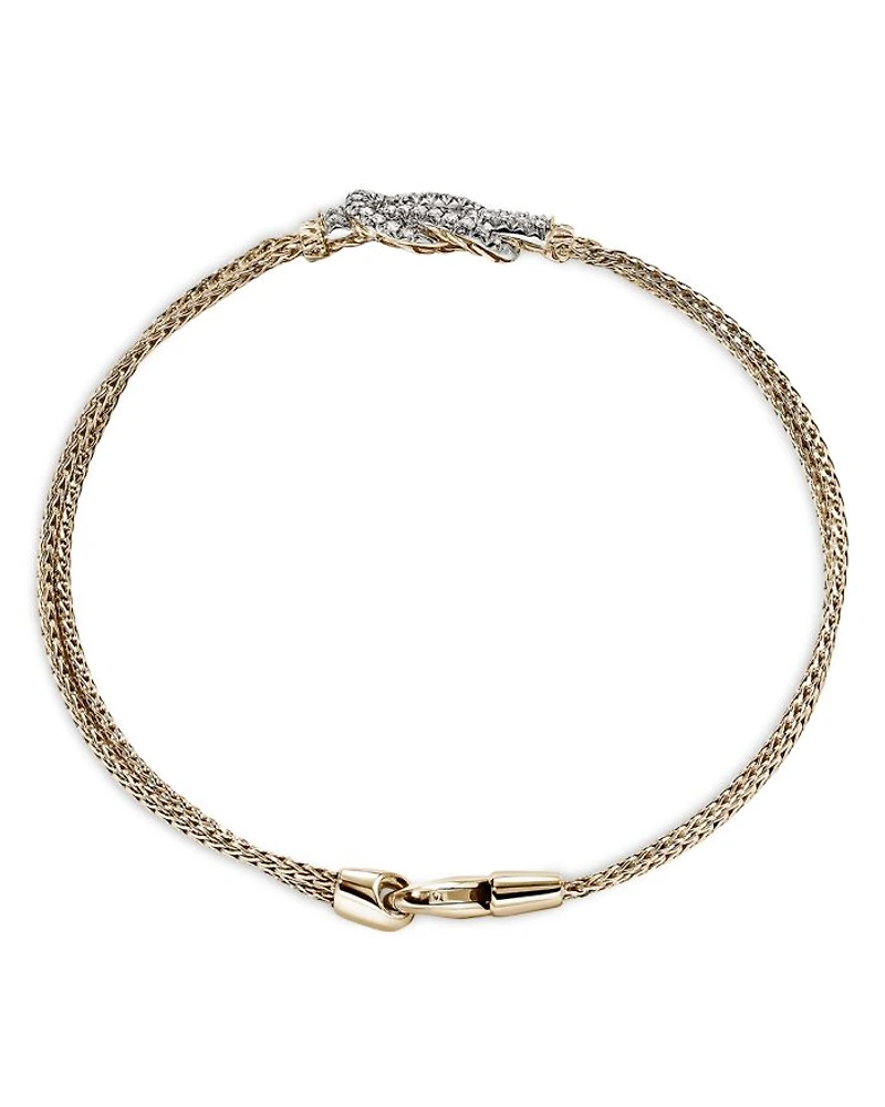 14K Yellow Gold Love Knot Diamond Bracelet