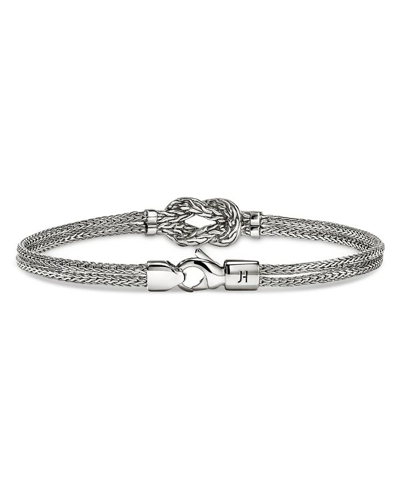 Sterling Silver Love Knot Diamond Bracelet