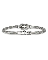 Sterling Silver Love Knot Diamond Bracelet