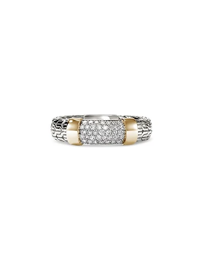 14K Yellow Gold & Sterling Silver JH Essentials Diamond Pavé Band