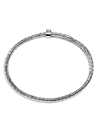 Sterling Silver Spear Diamond Pavé Double Flex Cuff Bracelet