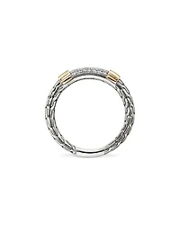 14K Yellow Gold & Sterling Silver JH Essentials Diamond Pavé Band