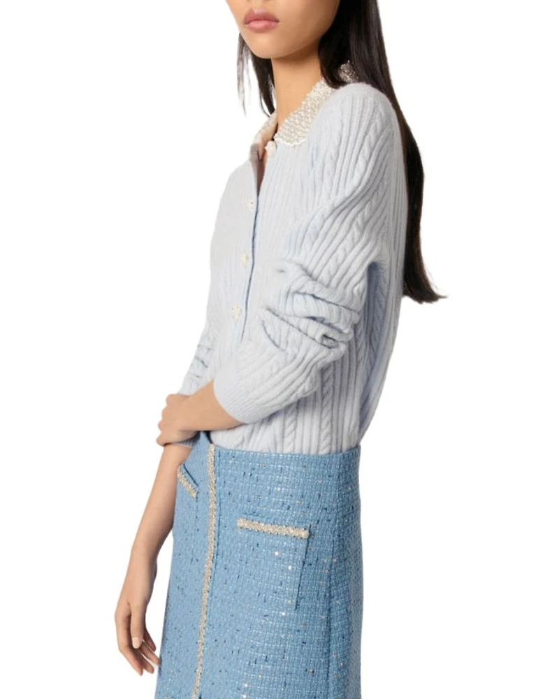 Sequin Tweed Midi Skirt