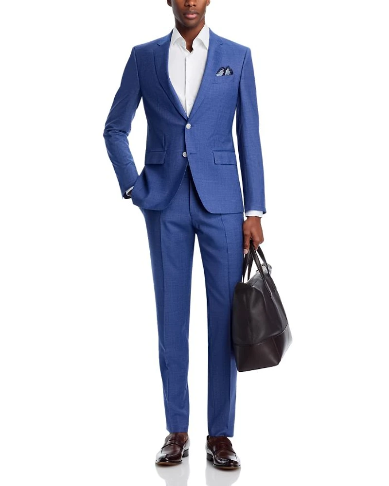 H-Huge Textured Solid Slim Fit Suit