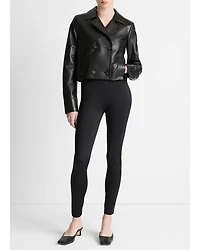 Leather Shrunken Peacoat