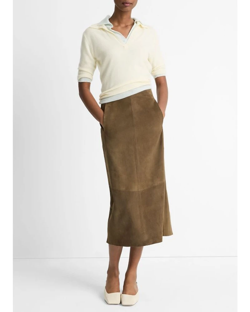 Suede Midi Skirt