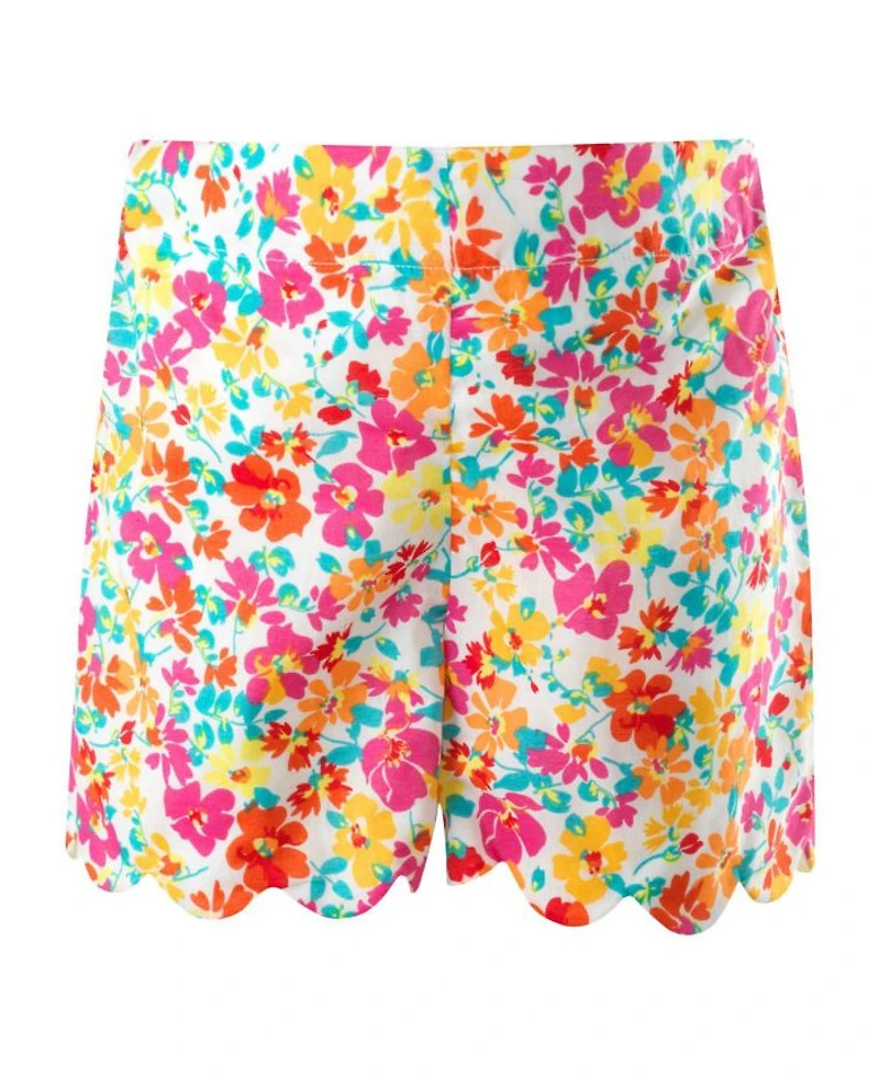 Girls' Leafy Floral Scalloped Short Set, Little Kid, Big Kid