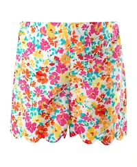 Girls' Leafy Floral Scalloped Short Set, Little Kid, Big Kid