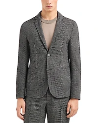 Emporio Armani Regular Fit Knit Pattern Single Breasted Blazer