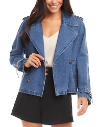 Chelsea Cropped Denim Trench Jacket