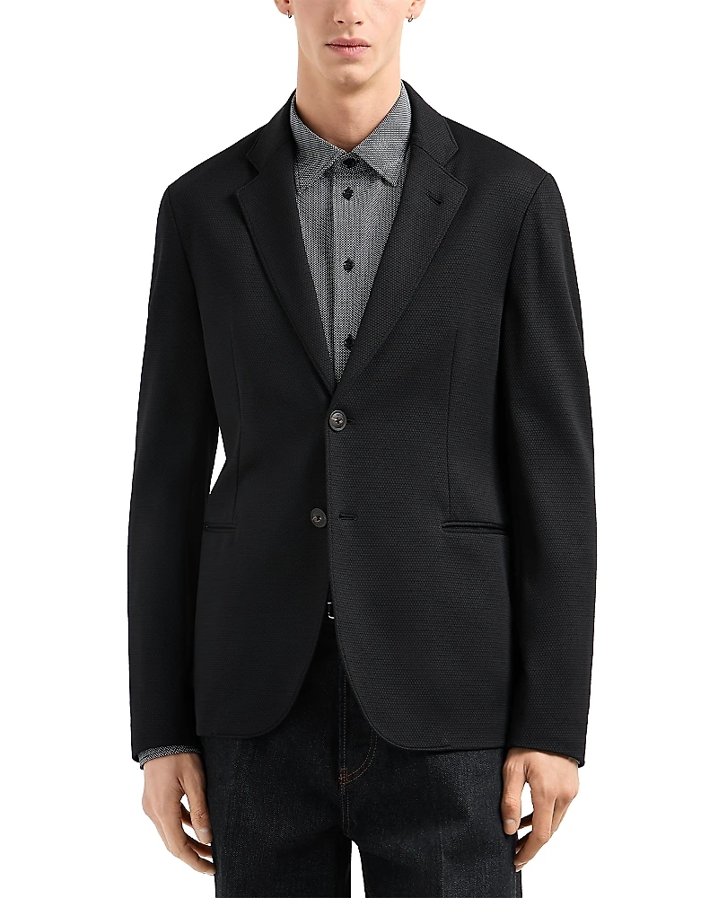 Emporio Armani Regular Fit Stretch Jersey Blazer