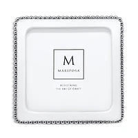 Mariposa Beaded White Picture Frame, 5 x 5