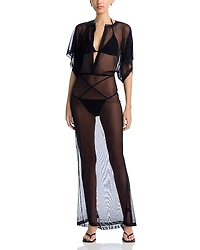 Norma Kamali Obie Sheer Dress Swim Cover-Up