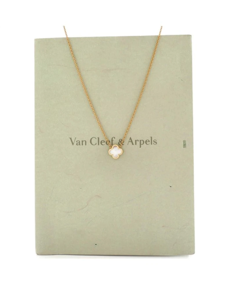 Pure Alhambra Pendant Necklace 18K Gold and Mother of Pearl