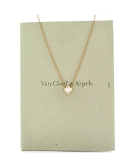 Pure Alhambra Pendant Necklace 18K Gold and Mother of Pearl