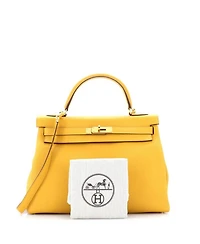 Kelly 32 Handbag Yellow Togo with Gold Hardware