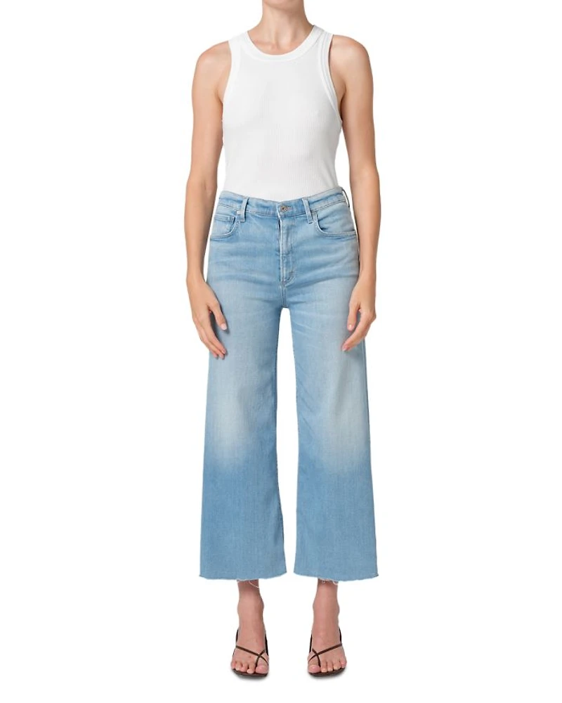 Lyra High Rise Wide Leg Crop Jeans Belmont