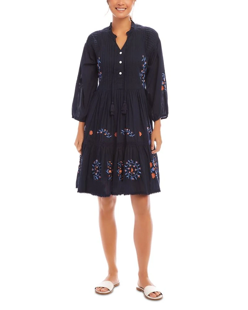 Embroidered Lace Trim Dress