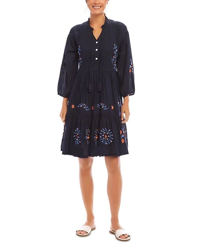 Embroidered Lace Trim Dress