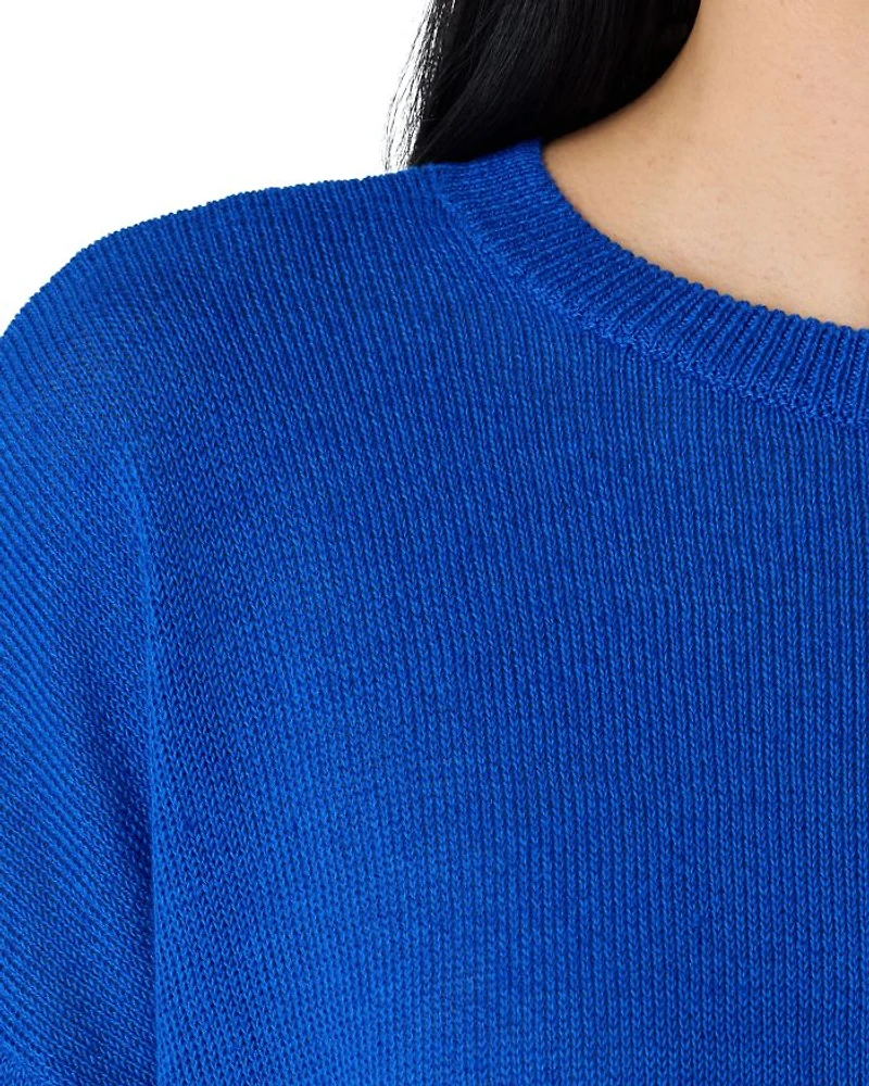 Linen Cotton Cord Crewneck Sweater