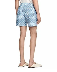 Men's Square Print Drawstring 5" Swim Shorts