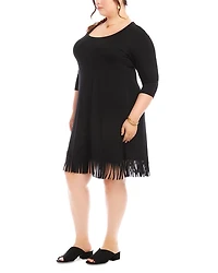Plus Fringe Hem Dress