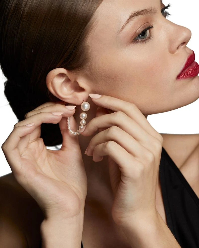 London Front to Back Linear Pearl Earrings