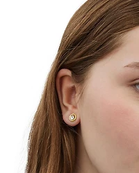 Convertible Halo Stone Stud Earrings