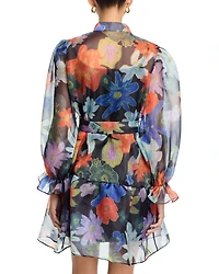 Organza V Neck Tiered Dress