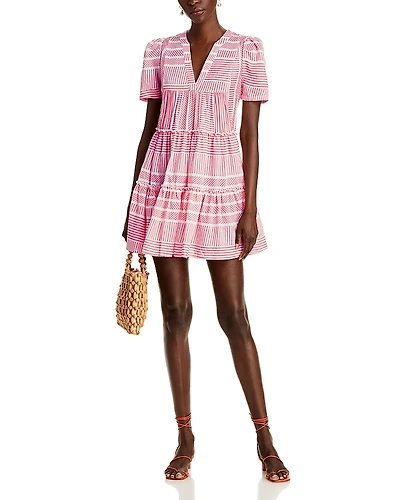 Aqua V Neck Mini Dress - Exclusive