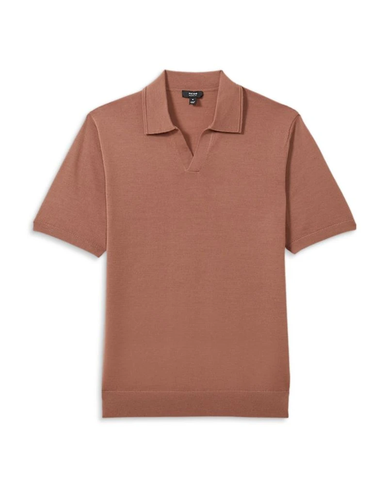 Duchie Short Sleeve Open Collar Merino Wool Polo