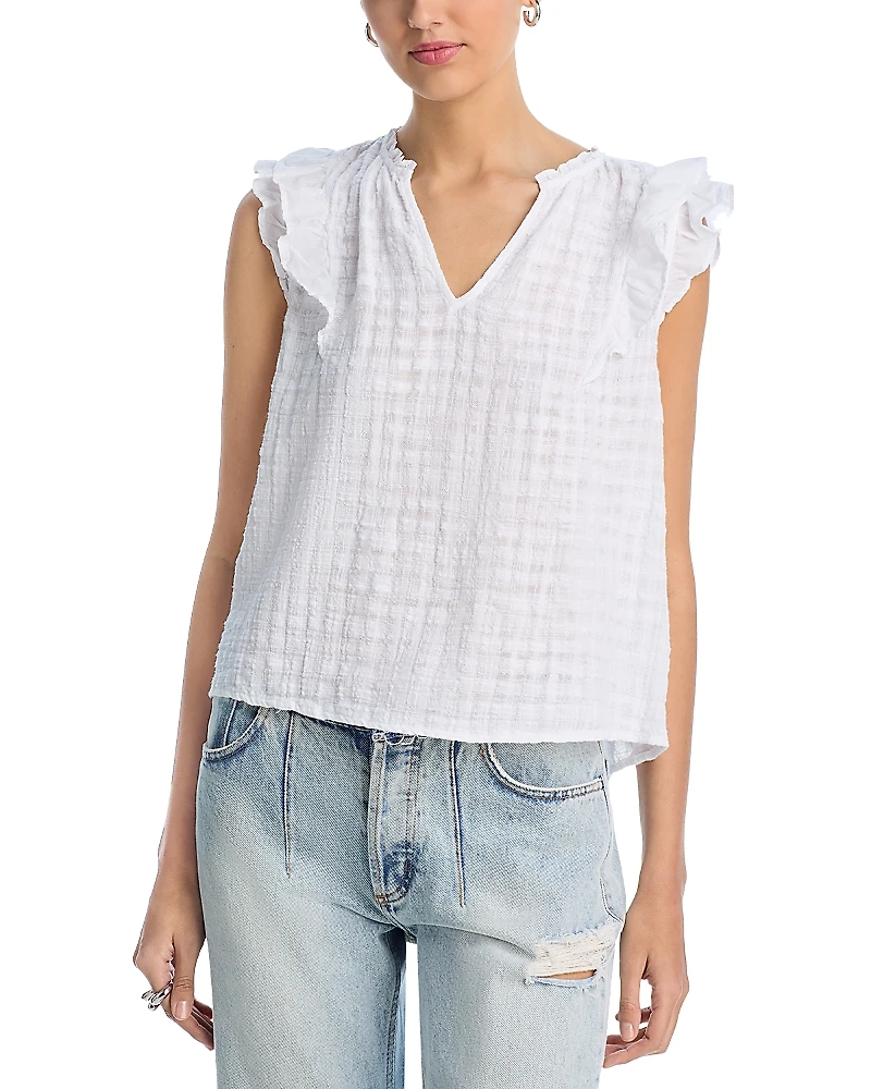 Velvet by Graham & Spencer Eva Sleeveless Ruffle Blouse