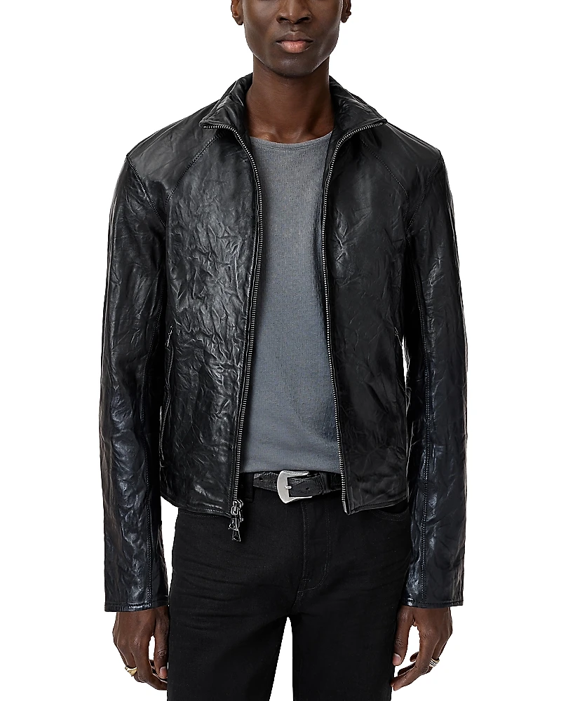 John Varvatos Ansel Crinkle Leather Jacket