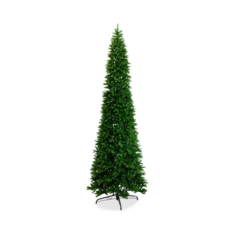 15' Artificial Slim Green Mountain Pine Christmas Tree with 1900 Warm White LED Lights and 5460 Branches