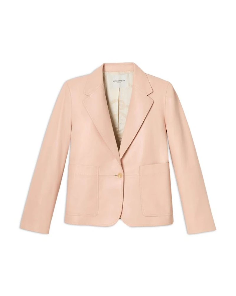 Leather Cropped Boyfriend Blazer