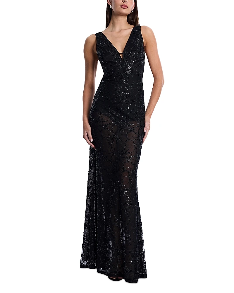 Bcbg Embellished Cutout Gown
