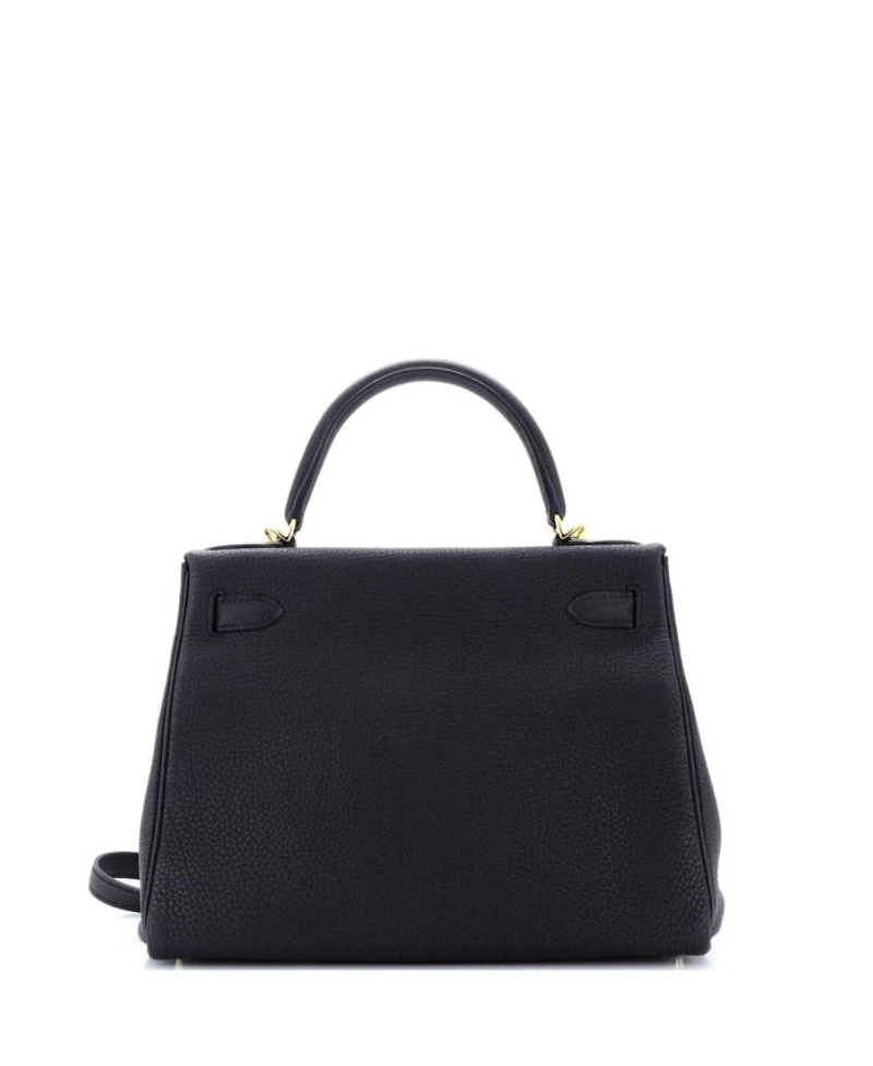 Kelly Handbag Black Togo with Gold Hardware