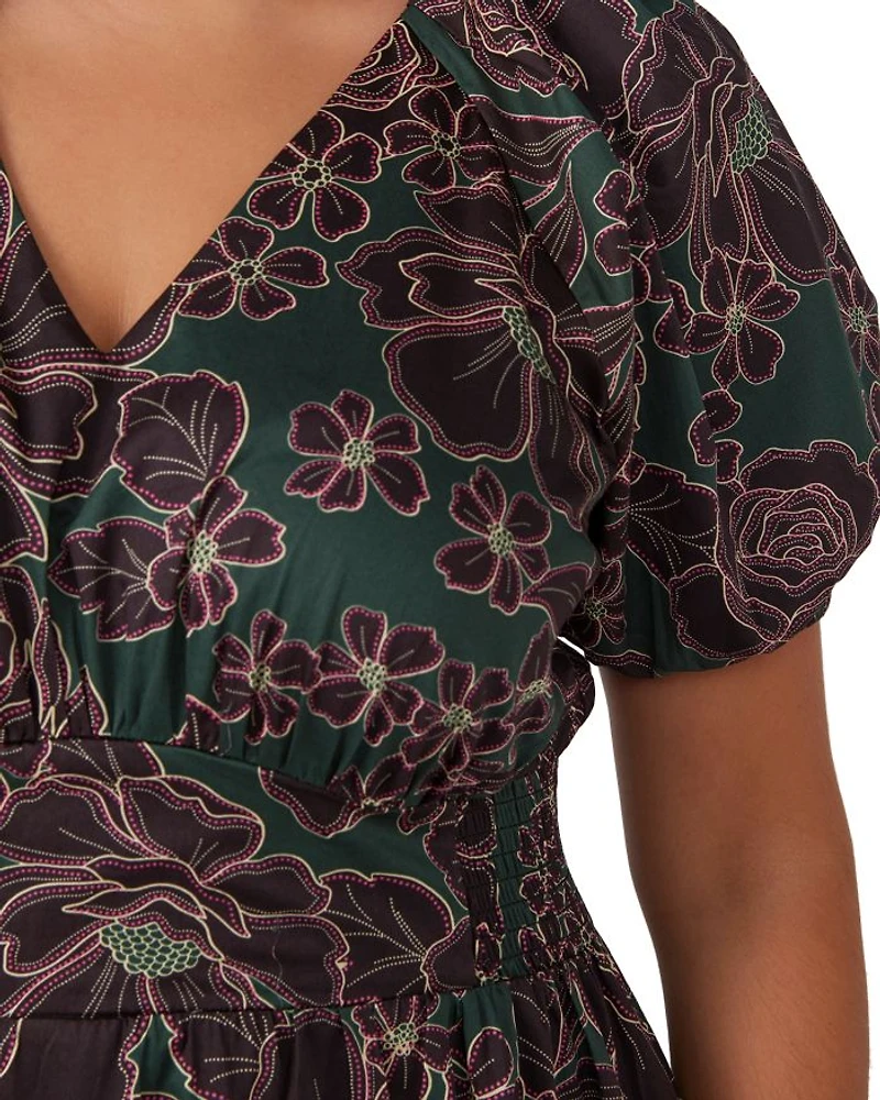 Wildflower Raglan Sleeve Midi Dress