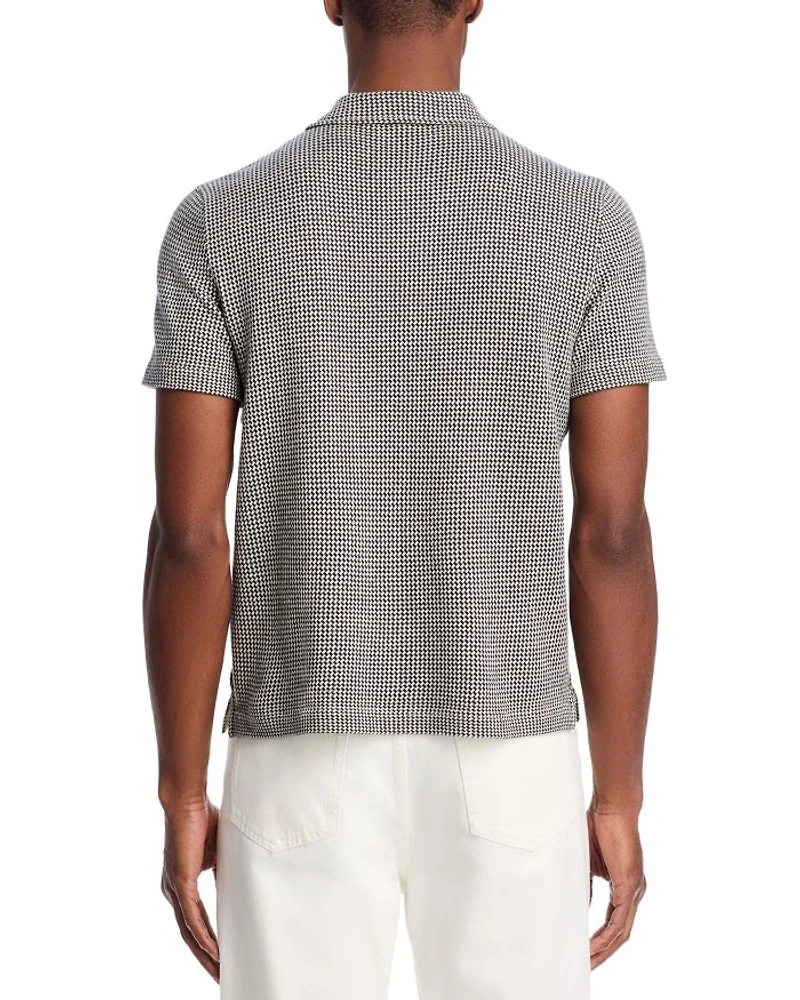 Houndstooth Cotton Knit Polo Shirt - Exclusive