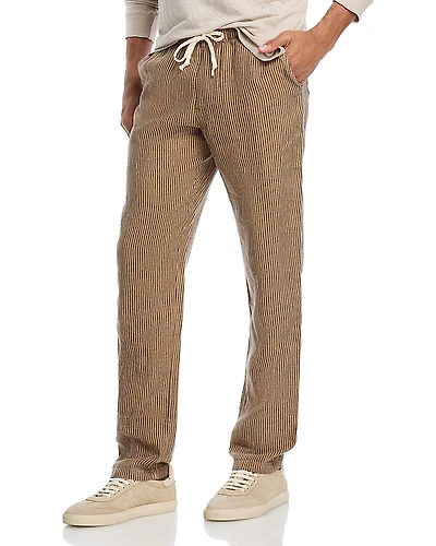 Alex Crane Bo Linen Regular Fit Drawstring Pants